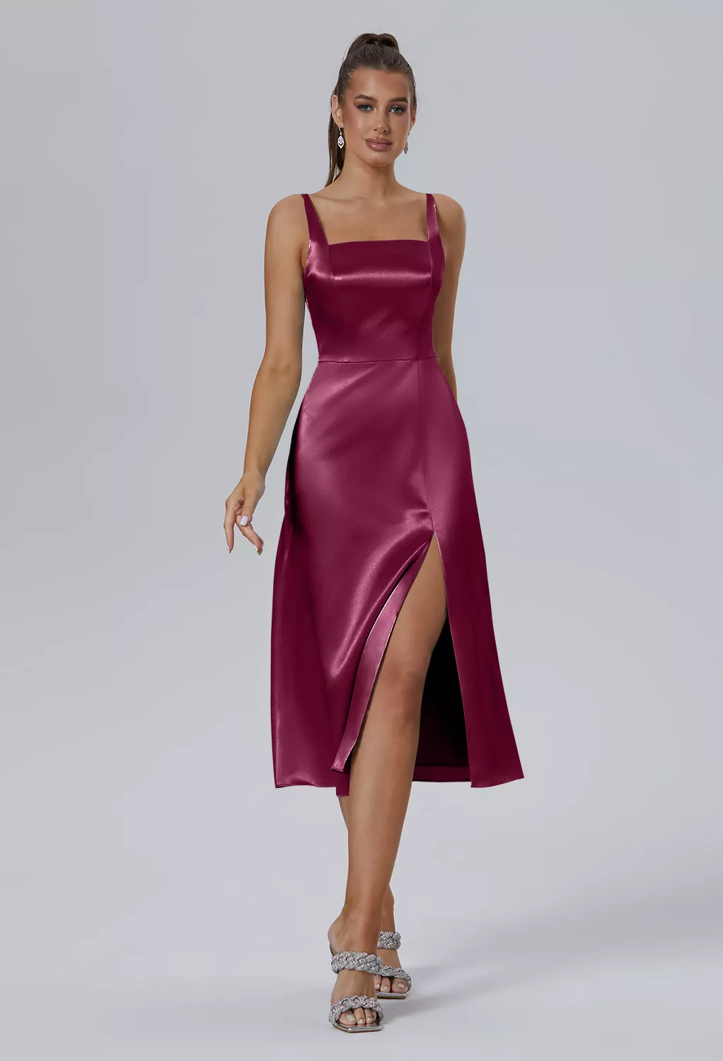 AW Faith Burgundy  Cocktail Wedding Guest Dresses